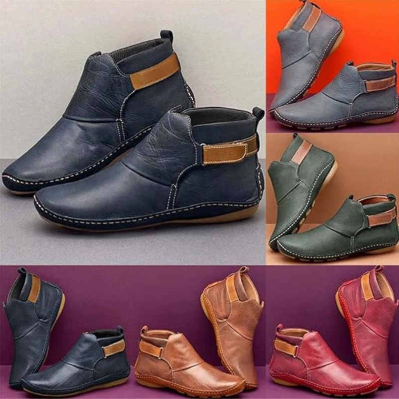 Bottines à enfiler confortables de grande largeur pour femmes