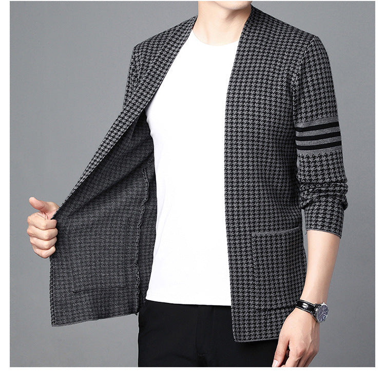 Veste pull tricoté décontractée de style coréen pour hommes, printemps et automne, 2024