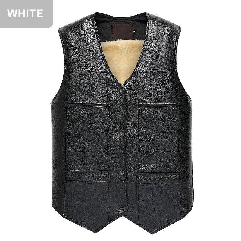 Gilet en cuir pour homme en peluche【Acheter 2 livraison gratuite】