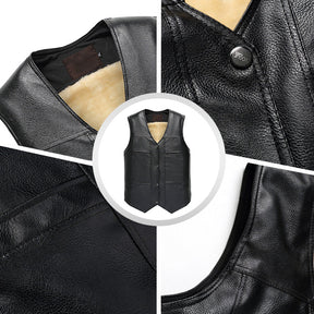 Gilet en cuir pour homme en peluche【Acheter 2 livraison gratuite】