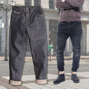 Jeans Droits Rétro Bleus pour Hommes