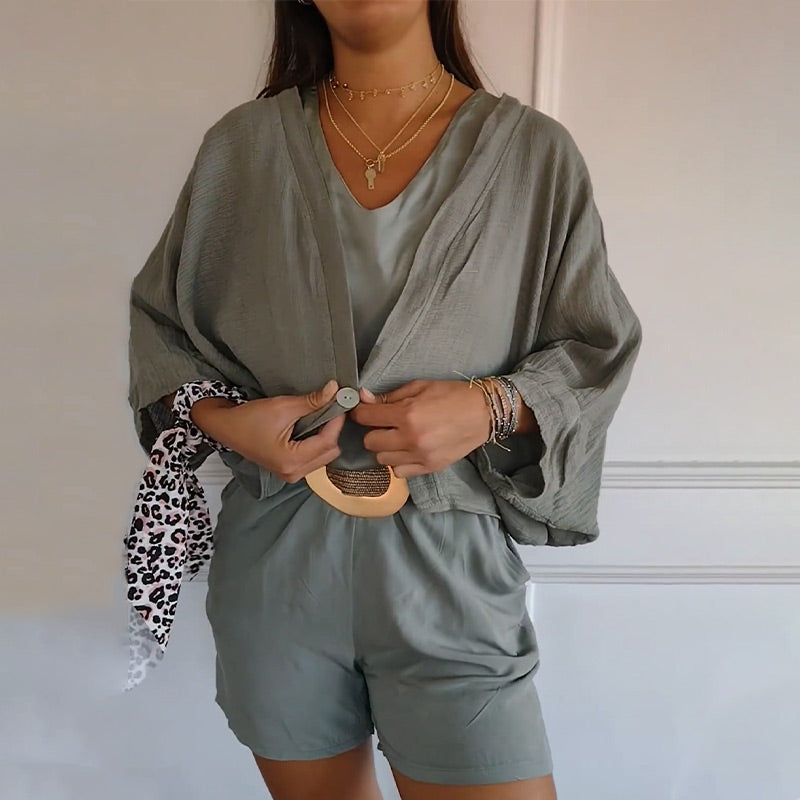 Cardigan d'été à manches chauve-souris pour femme