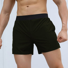 Shorts de sport pour hommes à taille élastique avec poches (soie glacée respirante)