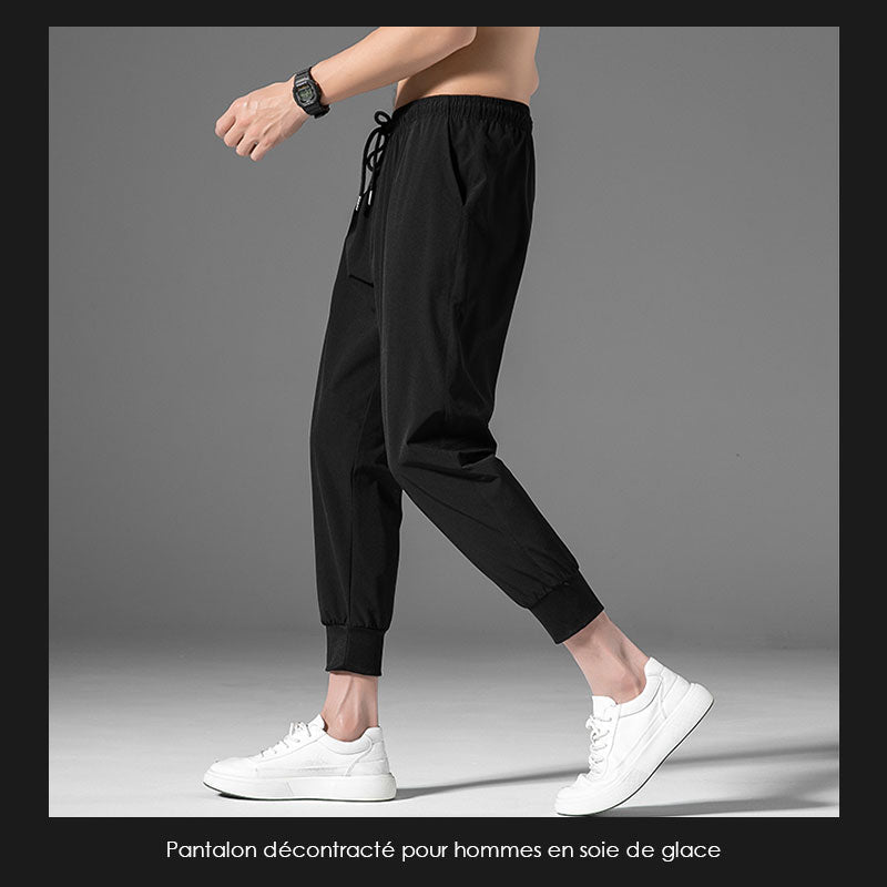 Pantalon d'homme décontracté en soie de glace (essentiels pour l'été)