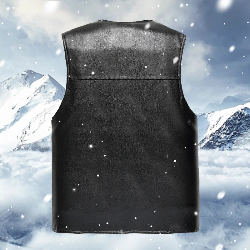 Gilet en cuir pour homme en peluche【Acheter 2 livraison gratuite】