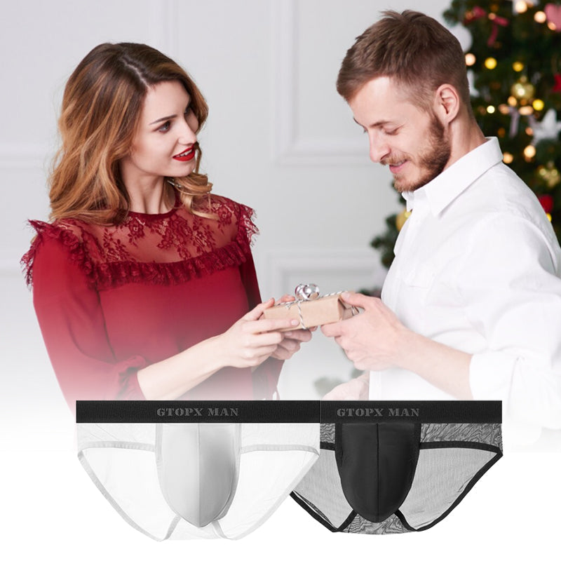 Slip translucide sexy en soie glacée pour hommes [Achetez-en 3, obtenez-en 1 gratuit]