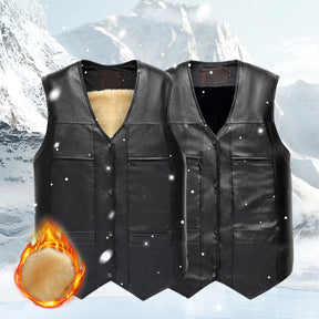 Gilet en cuir pour homme en peluche【Acheter 2 livraison gratuite】