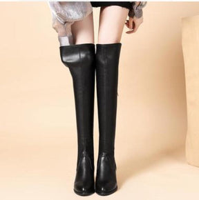 série automne hiver✨bottes en cuir chaudes pour femmes✨avoir l'air mince