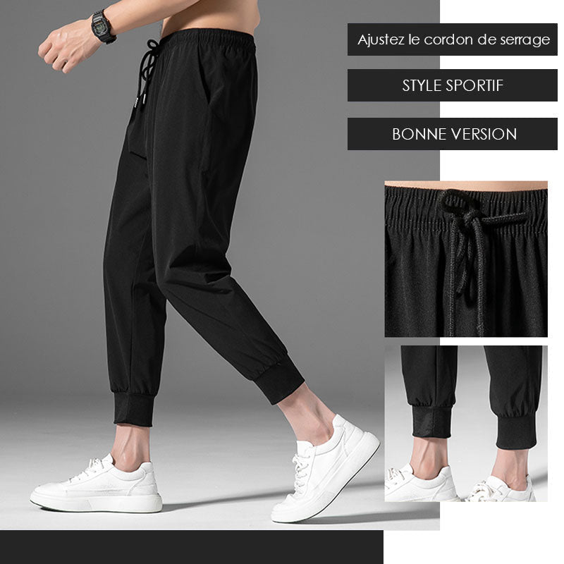 Pantalon d'homme décontracté en soie de glace (essentiels pour l'été)