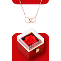 Collier Lovers Personnalisable Deux Cœurs + Coffret de Rose Éternelle Gratuit