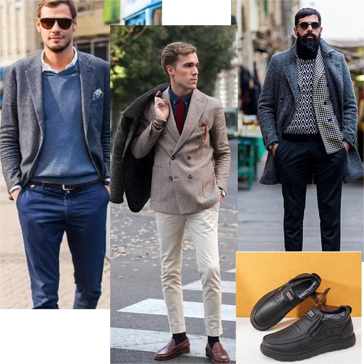 【Livraison gratuite】Chaussures En Cuir Décontractées Imperméables Et Chaudes D'hiver Pour Hommes