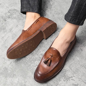 Chaussures en cuir décontractées à bout pointu pour hommes (🔥en cuir de vache véritable)