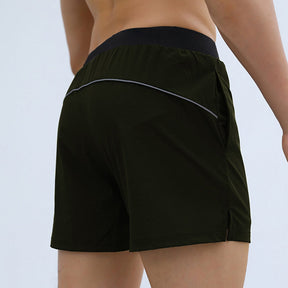 Shorts de sport pour hommes à taille élastique avec poches (soie glacée respirante)