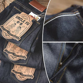 Jeans Droits Rétro Bleus pour Hommes