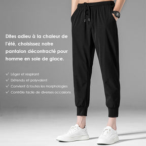 Pantalon d'homme décontracté en soie de glace (essentiels pour l'été)